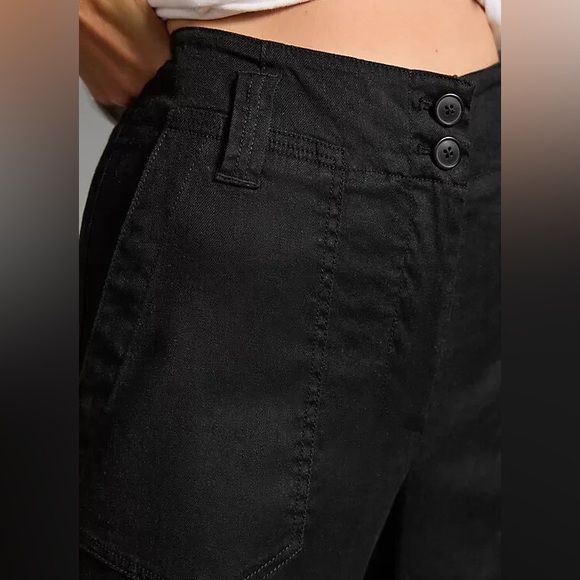 NWT Anthropologie Maeve The Naomi  Wide-Leg Flare Pants Black Size 6 - Picture 4 of 10